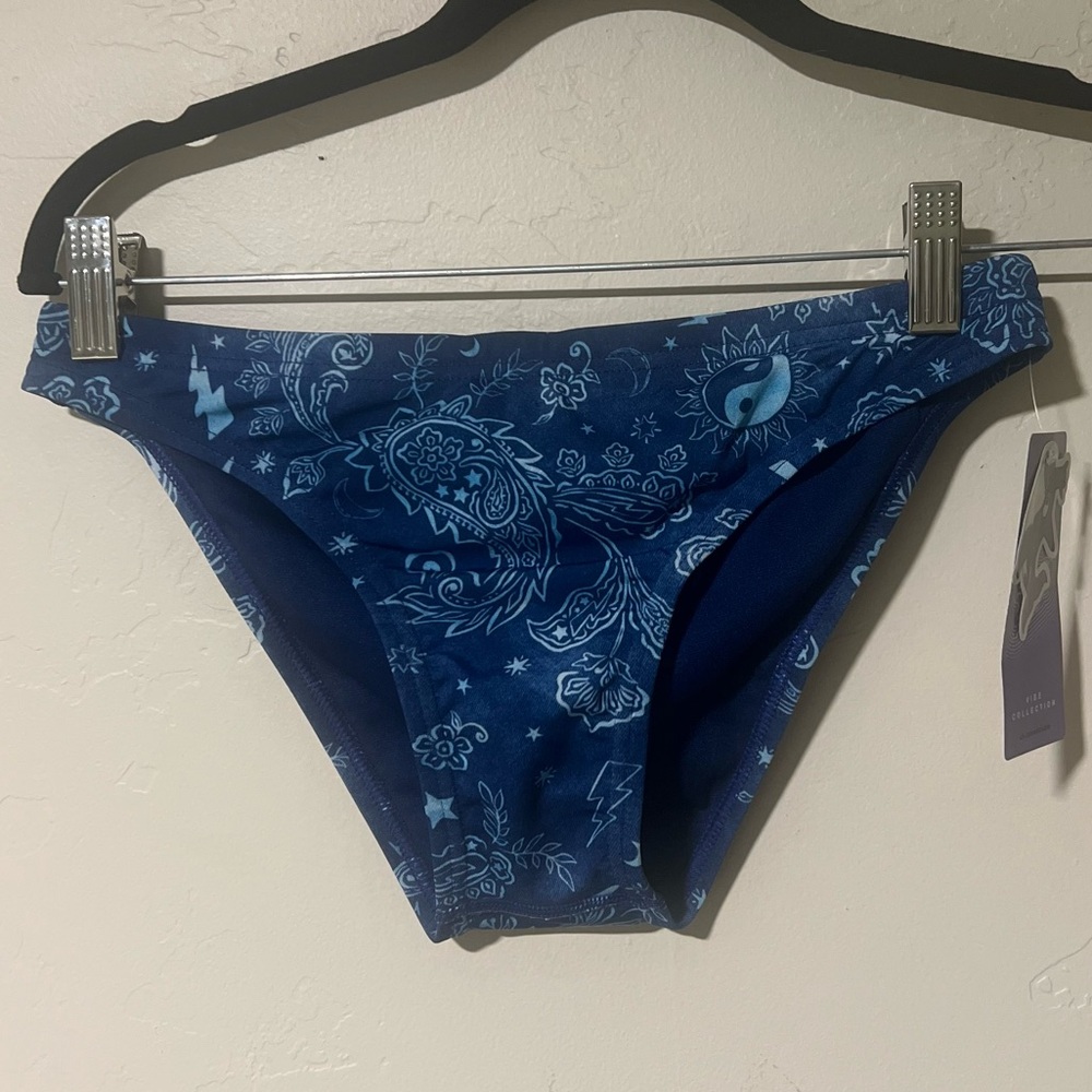 Speedo Printed Classic Bikini Bottom Booms & Bolts Blue Size Small NWT - Picture 2 of 10